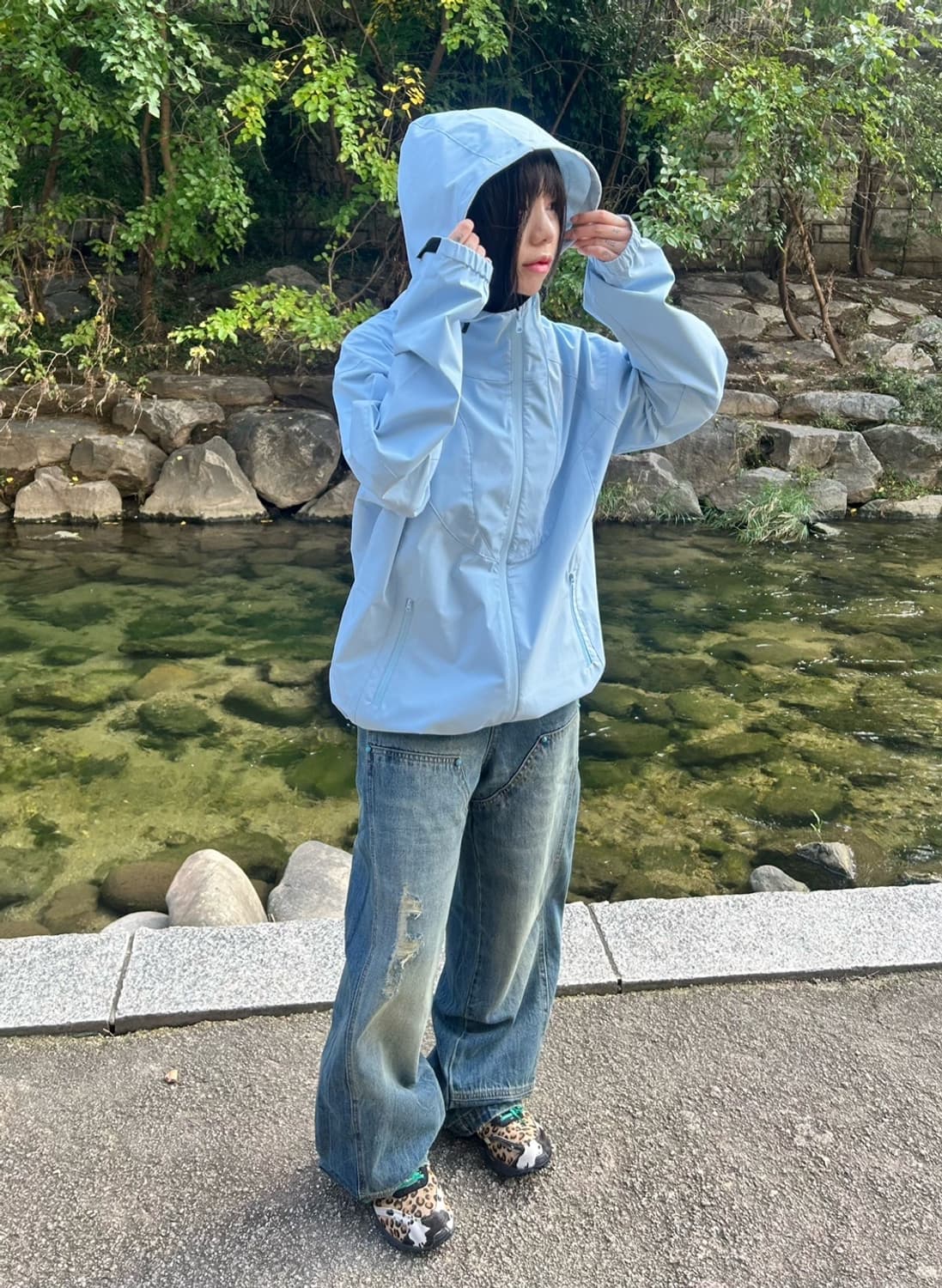 [unisex] 스톰가드 고어텍스 윈드브레이커-blue 상품이미지2