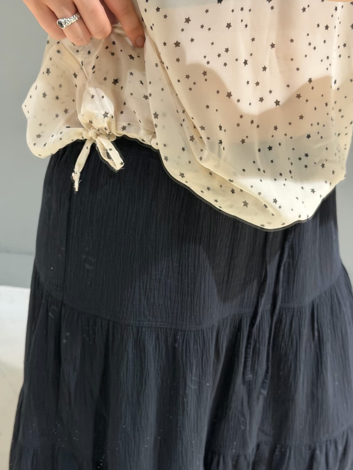 star pattern collar detail blouse we 상품이미지4