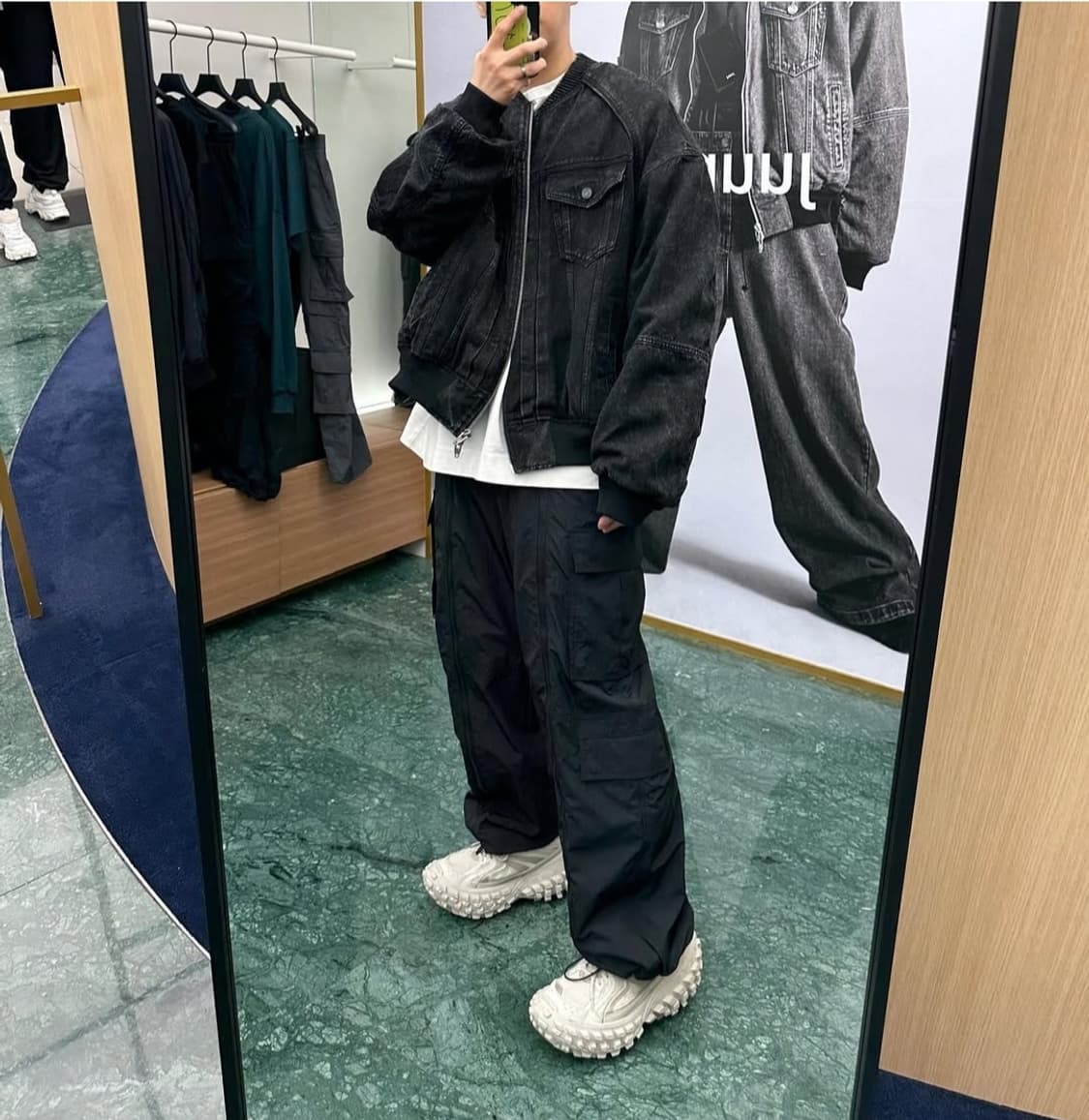 준지 139만 흑청 데님 마원 봄버 MA-1 상품이미지7