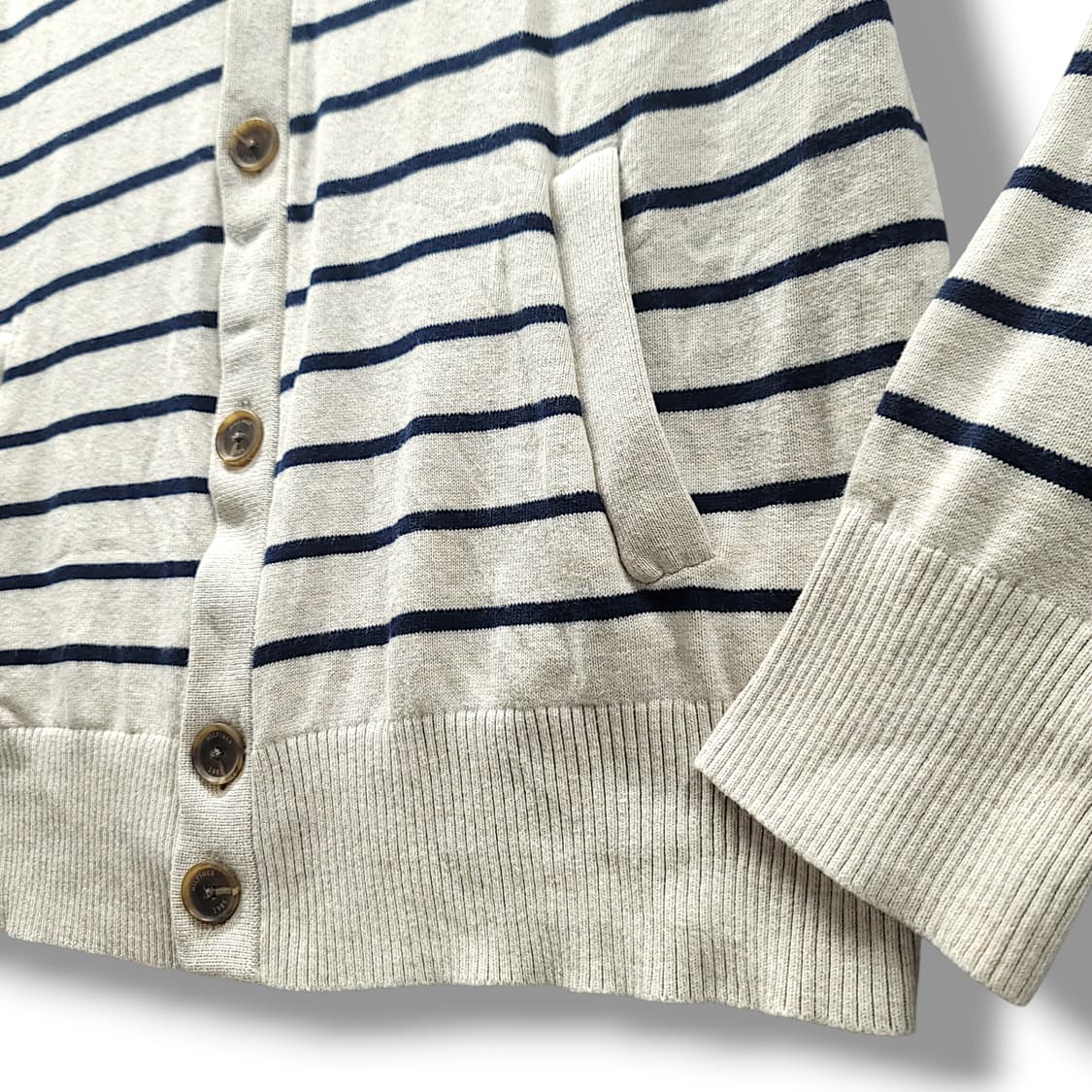 [M] 타미힐피거 아이보리 네이비스트라이프 포켓 가디건 상품이미지6