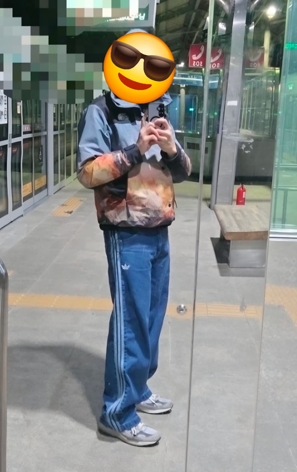 새상품_(34)아디다스 아디컬러 데님 파이어버드 팬츠 미디움 블루 데님 상품이미지7