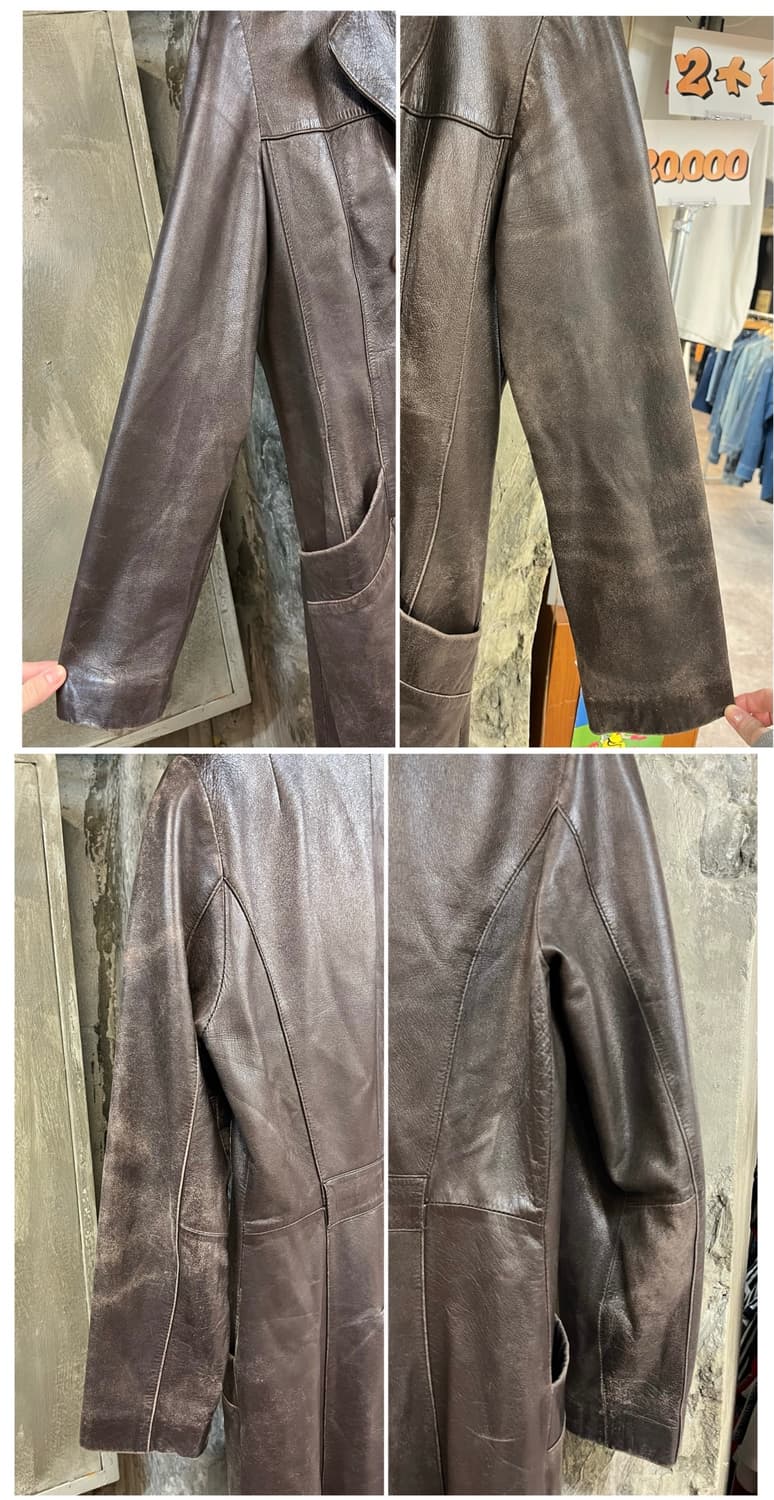 빈티지 양가죽 레더 롱 자켓 브라운 #csz3970 상품이미지9