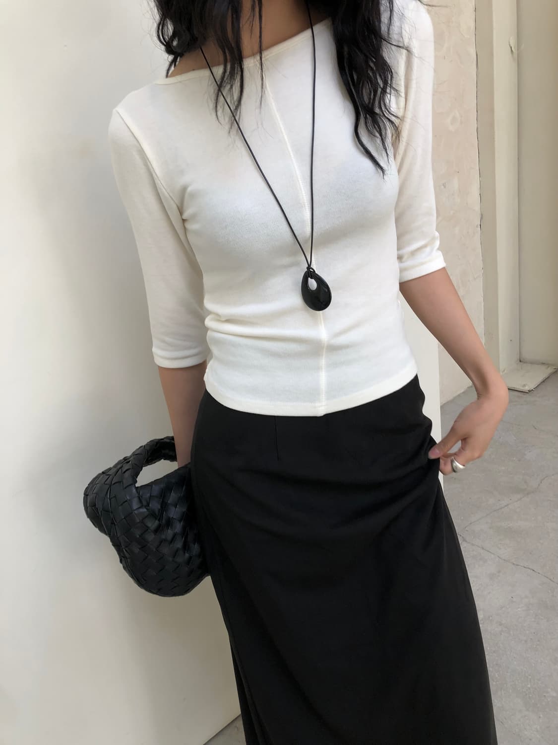 앙고라 투웨이 7부 티셔츠 (ivory) 상품이미지7