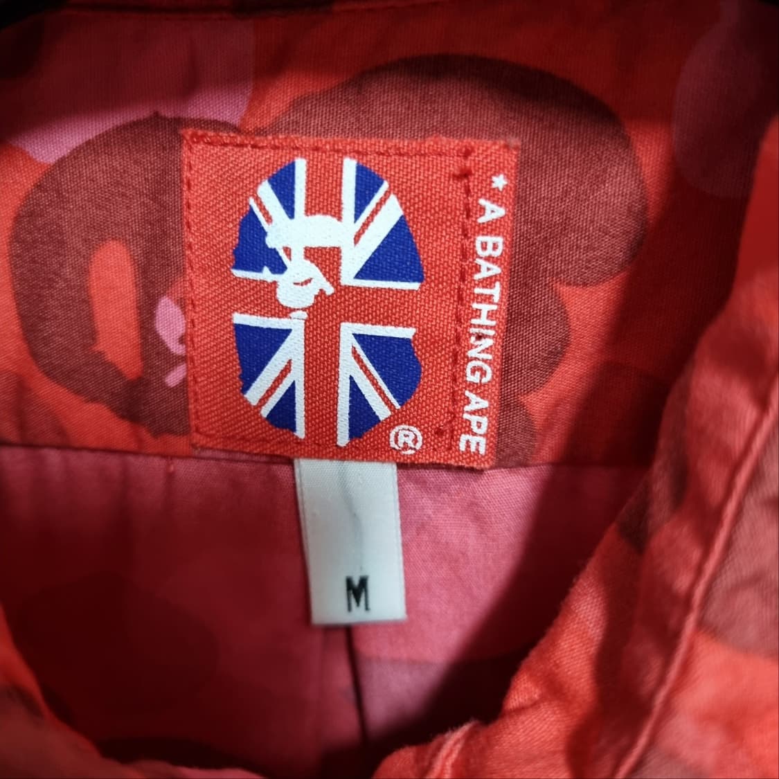 ( M ) BAPE 베이프 레드 카모 반팔 셔츠 상품이미지5