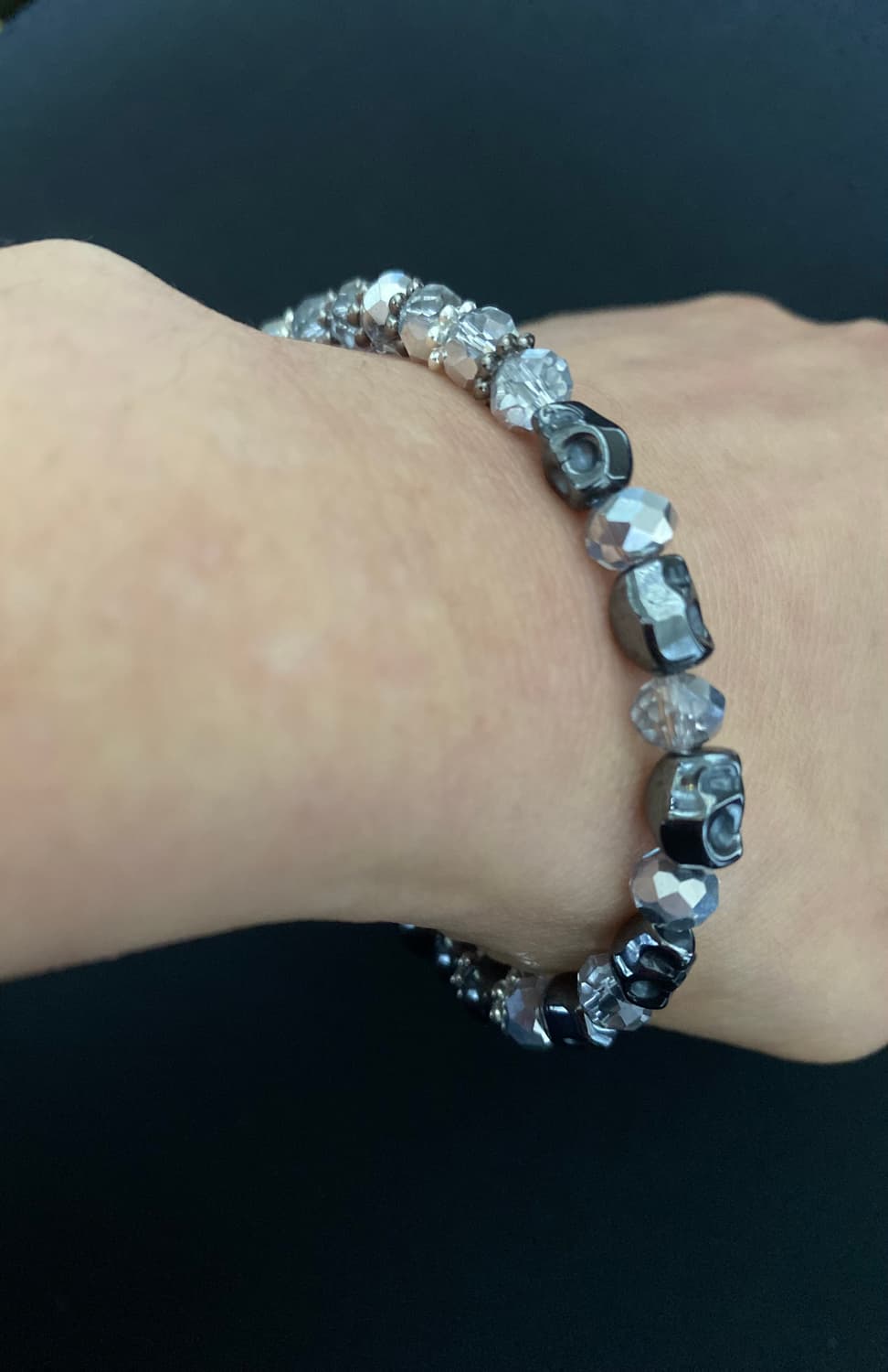 스컬 크리스탈 원석 팔찌 상품이미지5