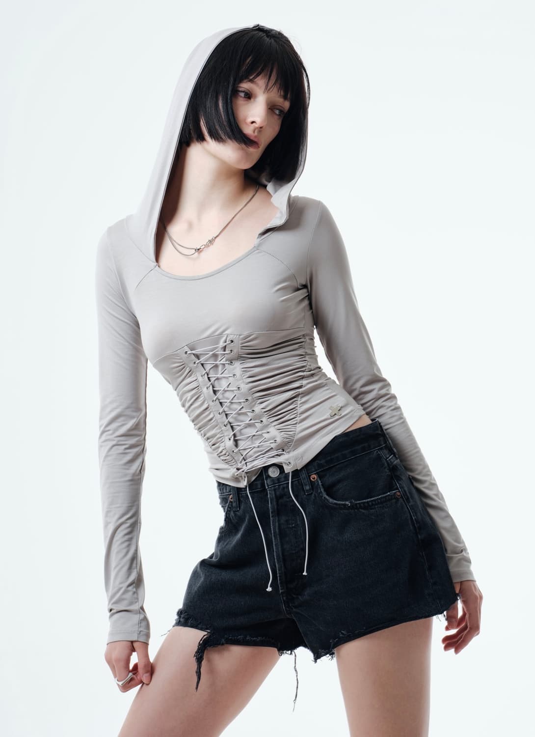 2000 아카이브스 EVA CORSET TOP (MOCHA) 코르셋탑 상품이미지1