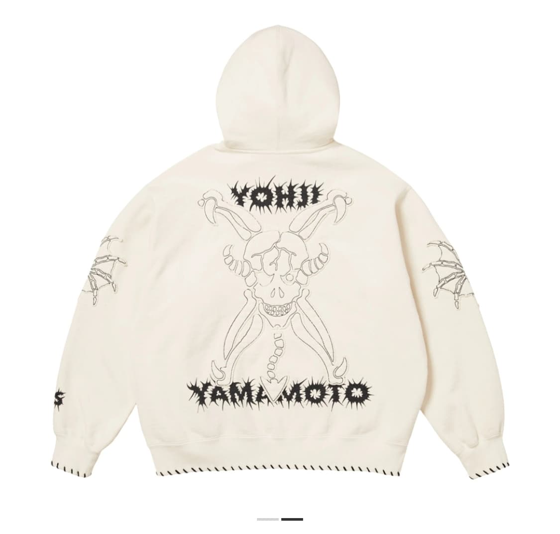 슈프림 요지 야마모토 후드 집업 화이트 xl 상품이미지2