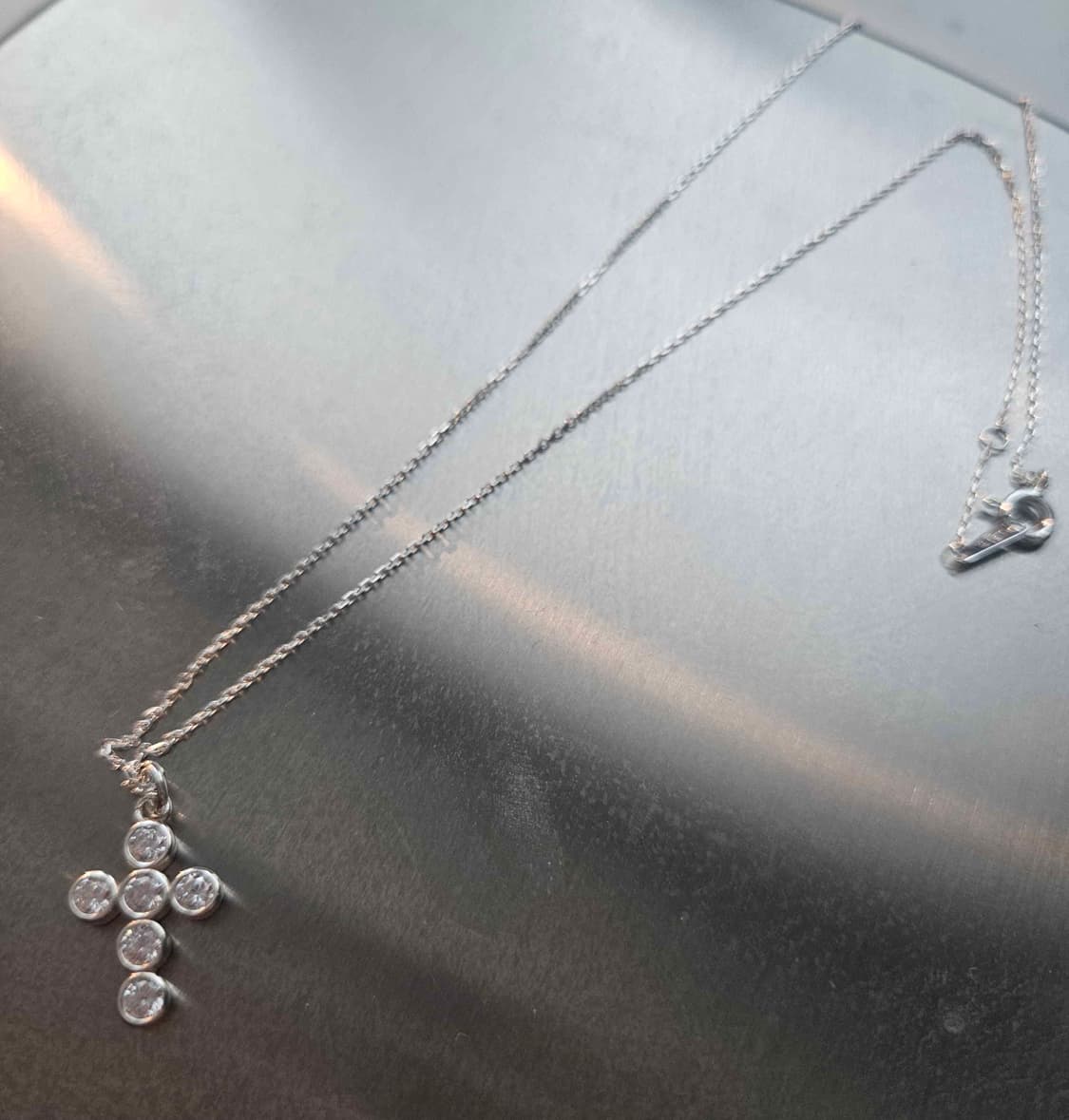 s925 cubic cross necklace 상품이미지1