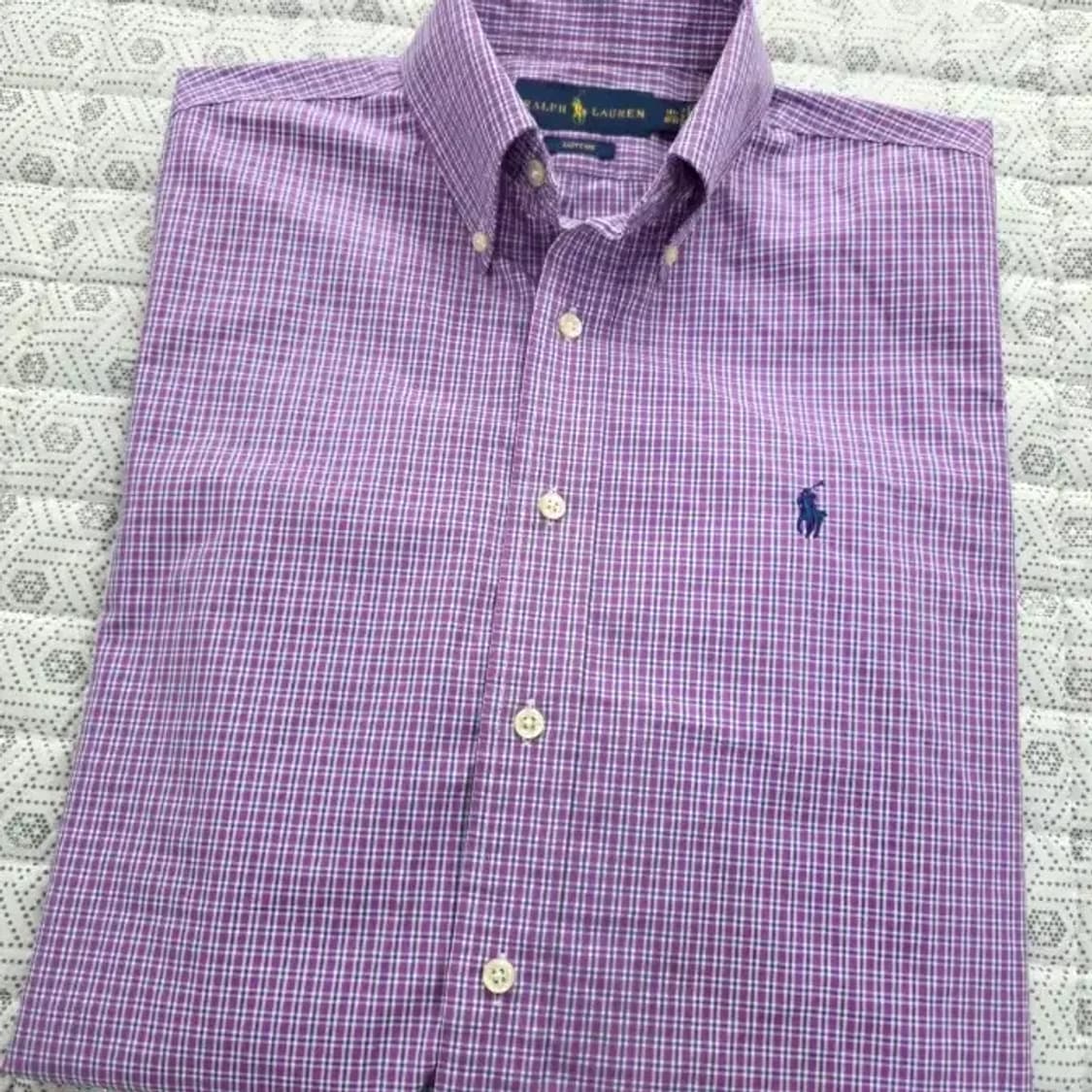 폴로 랄프로렌 퍼플 체크 셔츠 남성 95~100 상품이미지2