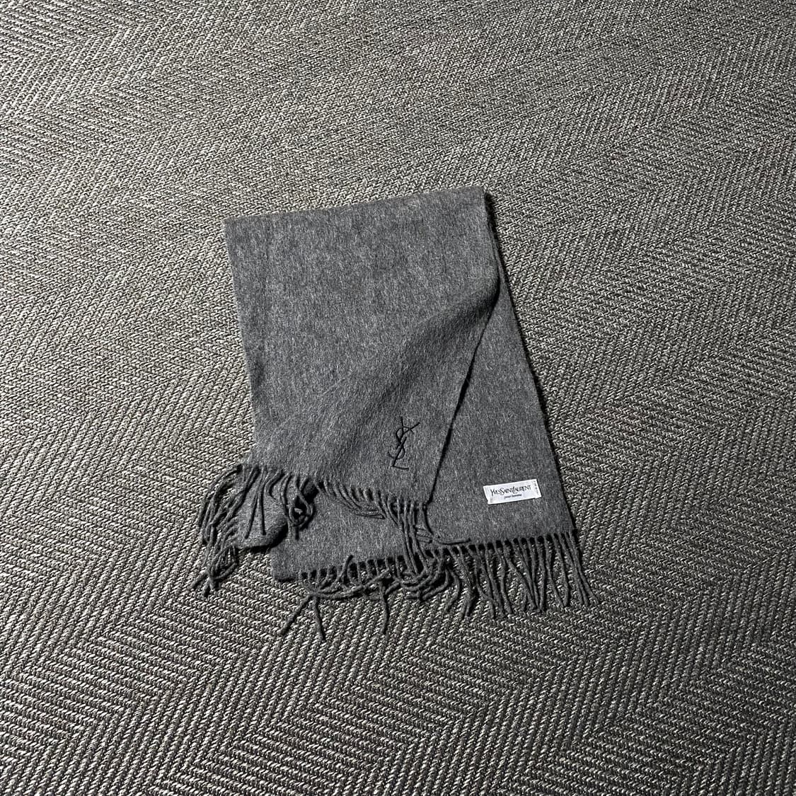 90s 입생로랑 YSL 로고 퓨어울 100% 머플러 상품이미지3