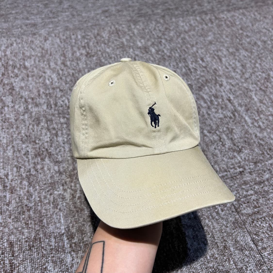 폴로 랄프로렌 카키 베이지 볼캡 모자 가죽스트랩 상품이미지1