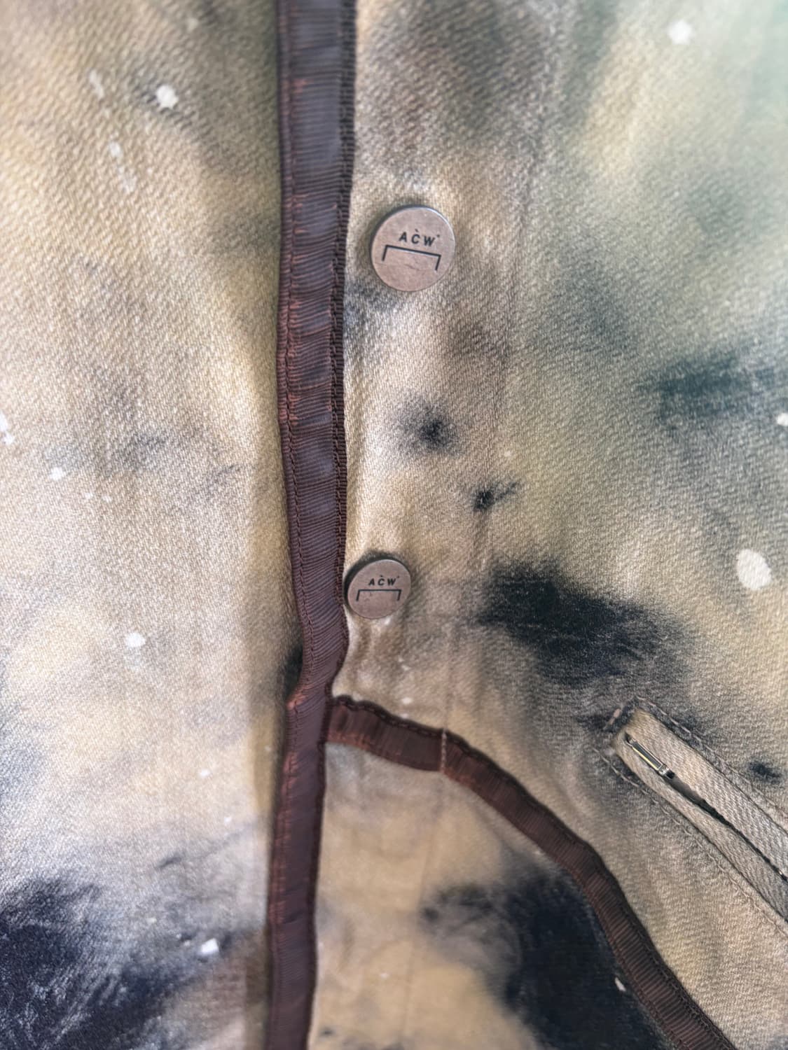 어콜드월 X 디젤 콜라보 태그사틴 프린트 트윌 오버셔츠자켓 브라운 L 상품이미지8