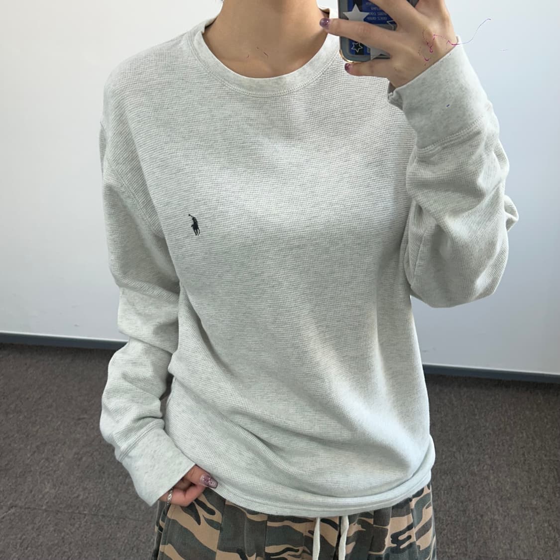 Polo 폴로 블랙포니 연그레이 와플니트 상품이미지2