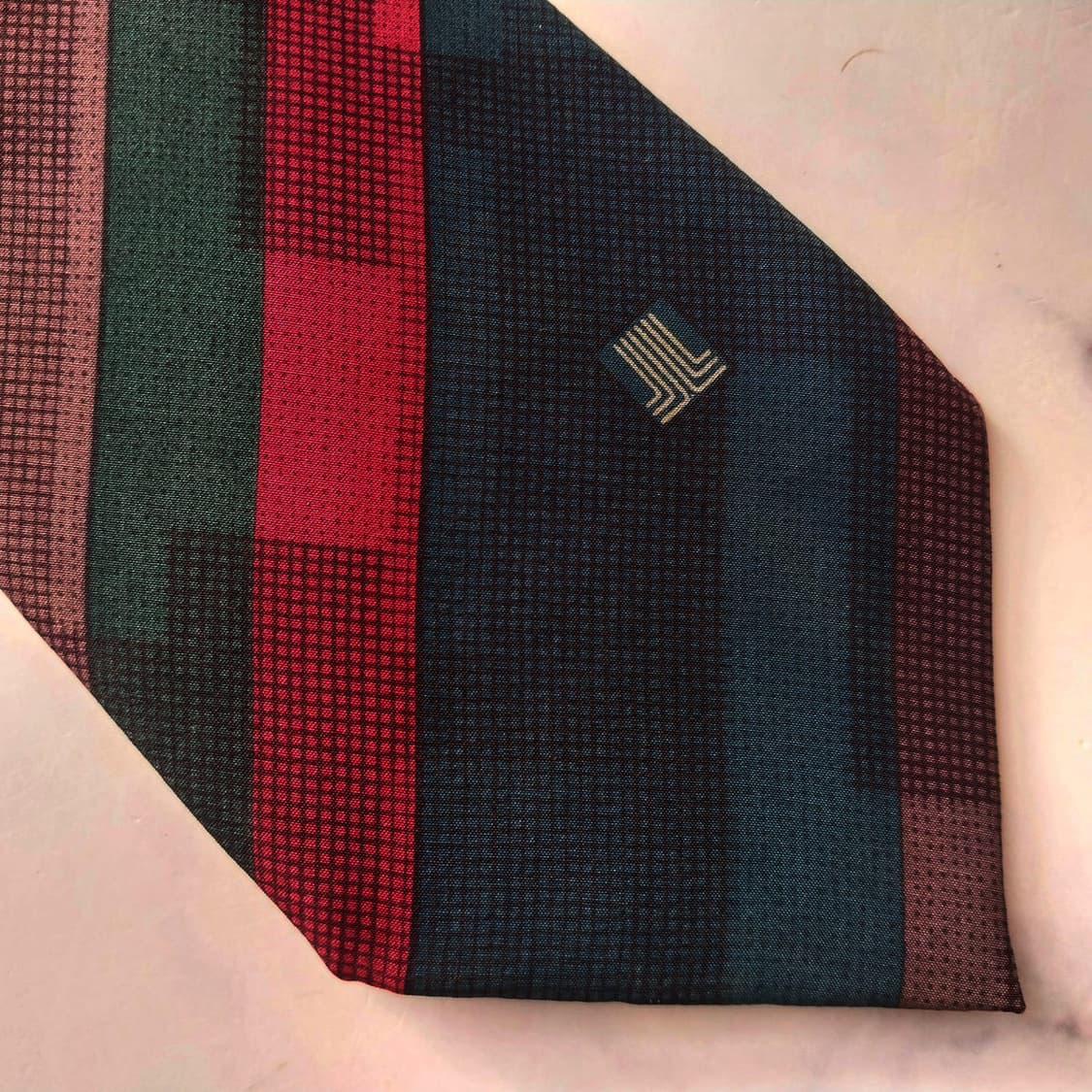 랑방 실크 그린 체크 패턴 넥타이 약 9cm B등급 K1898
 상품이미지6