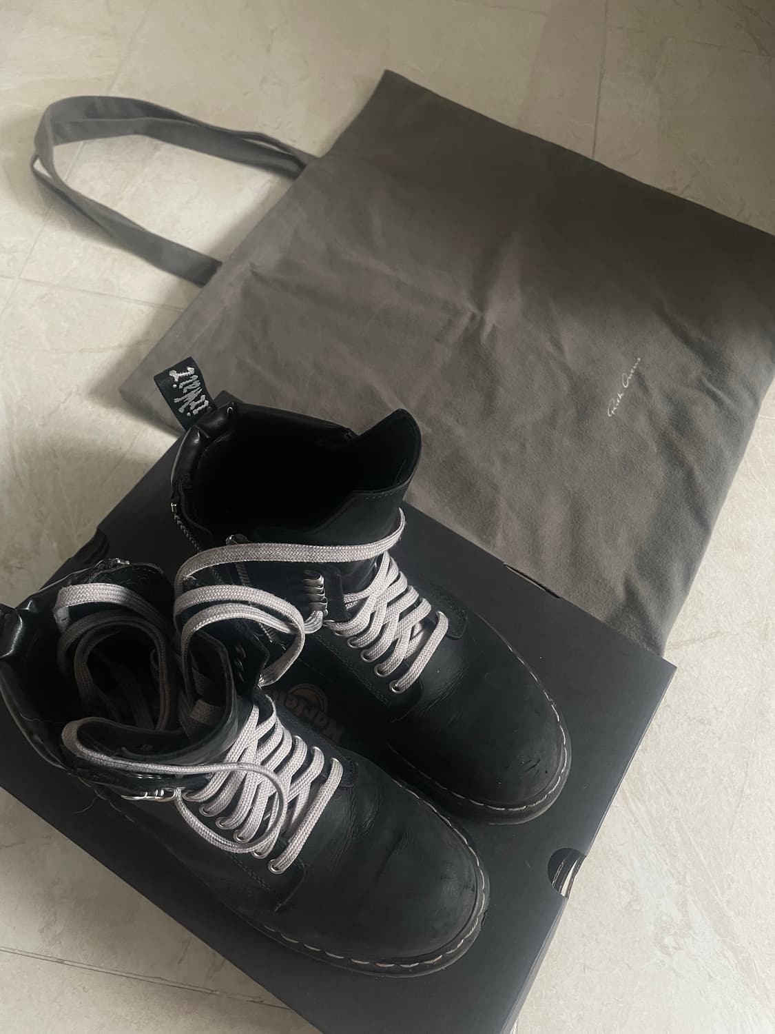 릭오웬스 닥터마틴 쿼드솔 스틸토 부츠UK7 상품이미지1