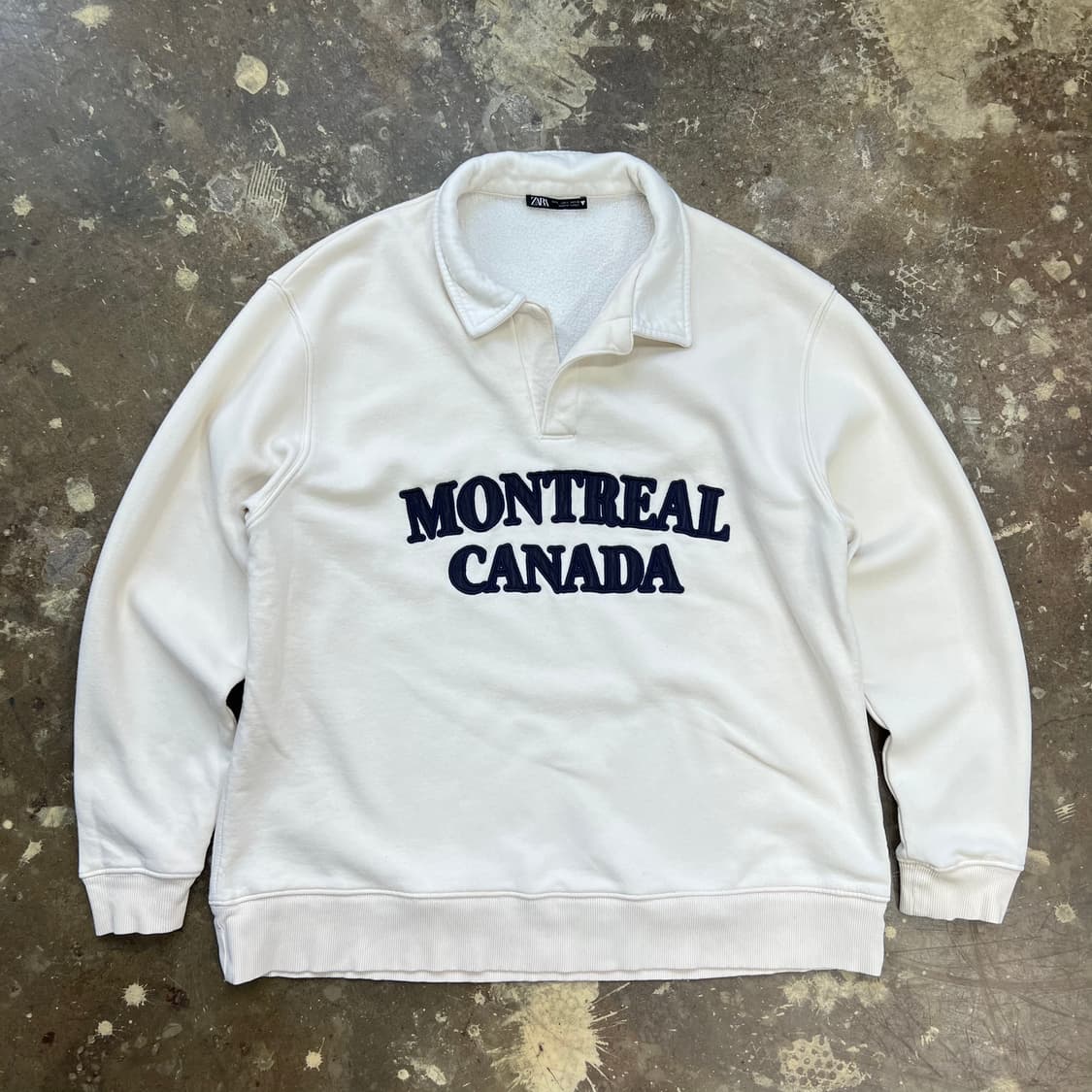L) ZARA 자라 캐나다 몬트리올 로고 오버핏 스웻셔츠 맨투맨티 공용 상품이미지2