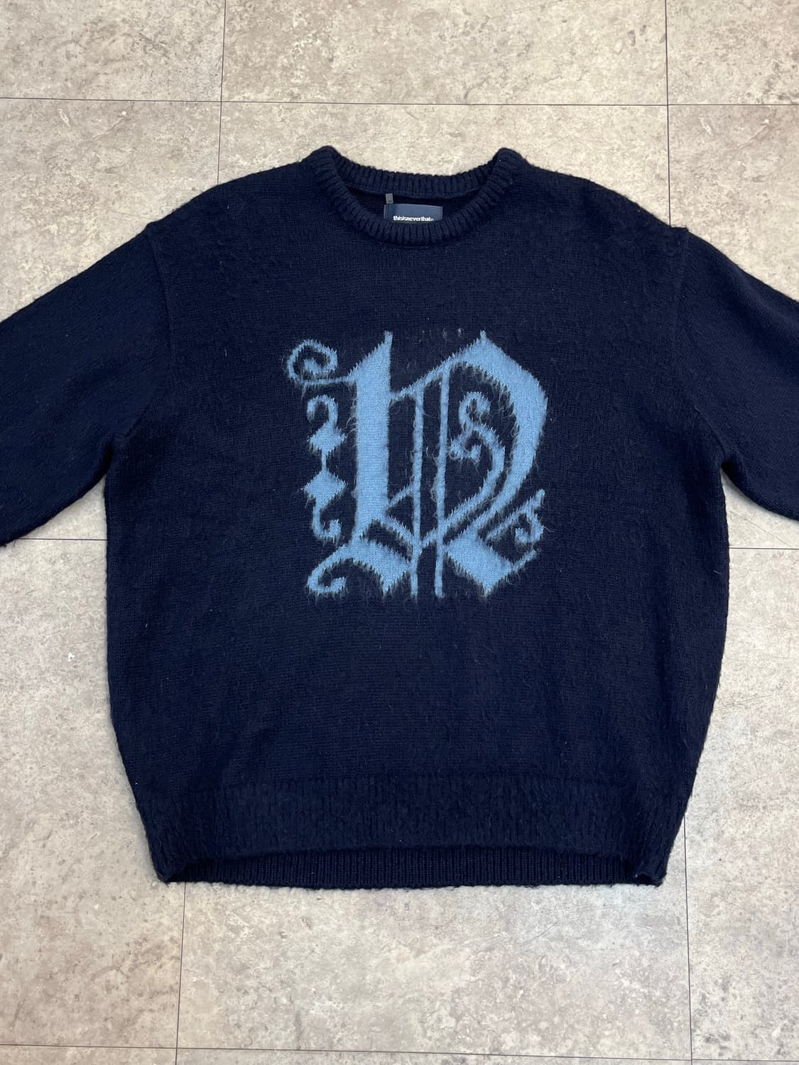 디스이즈네버뎃 빅로고 니트 네이비 S #csz3337 상품이미지4