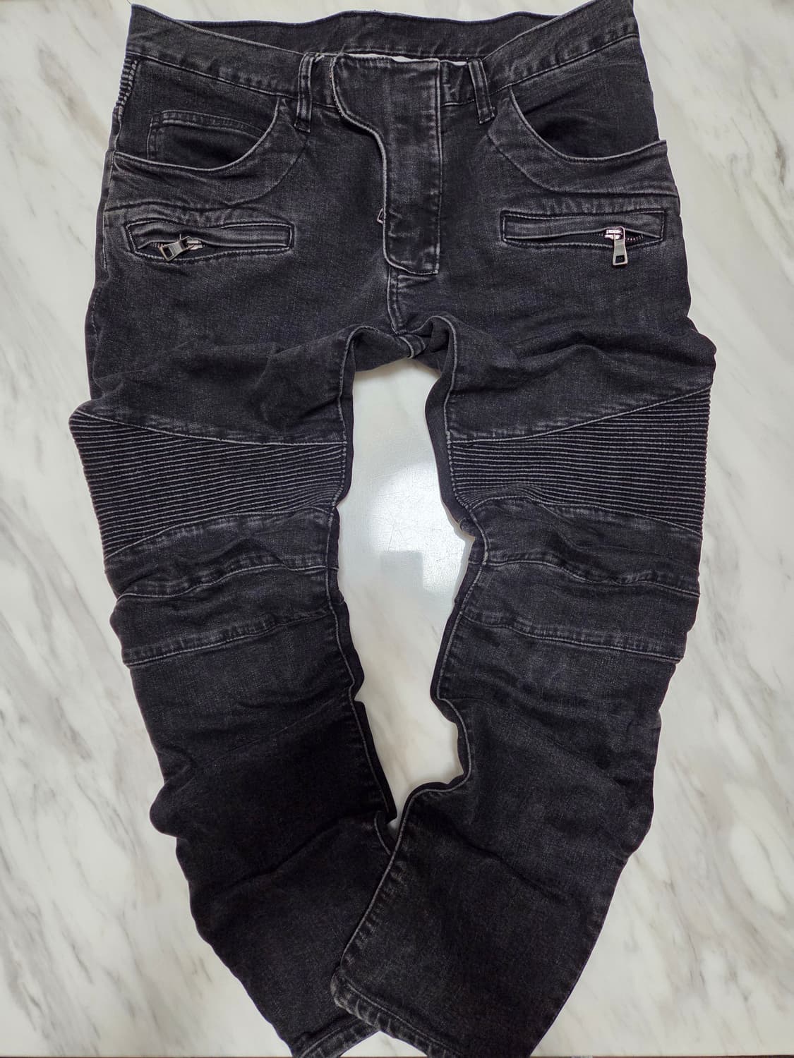 발망 블랙 바이커 데님팬츠 상품이미지1