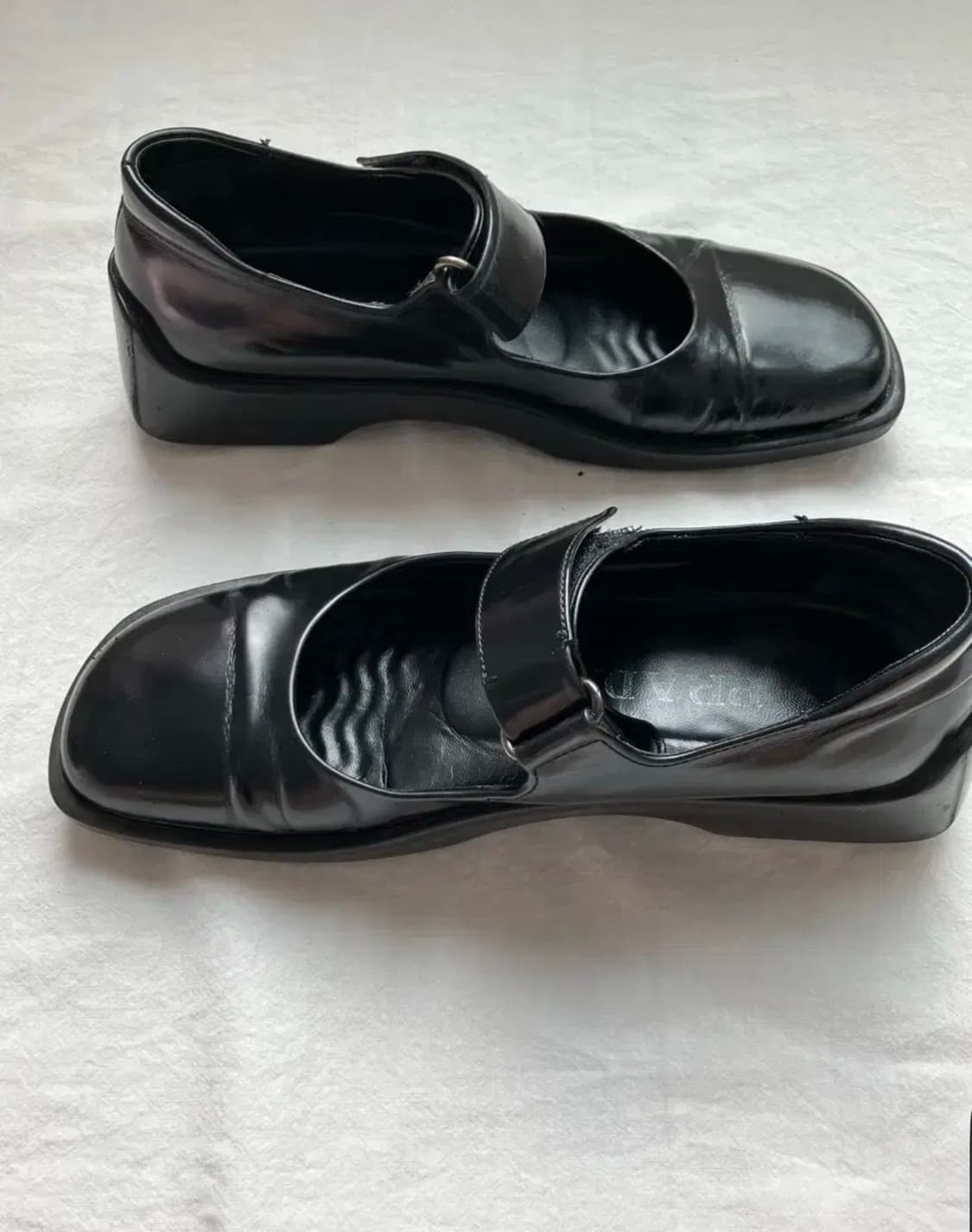 프라다 빈티지 메리제인 플랫 슈즈 신발 블랙 235 상품이미지4