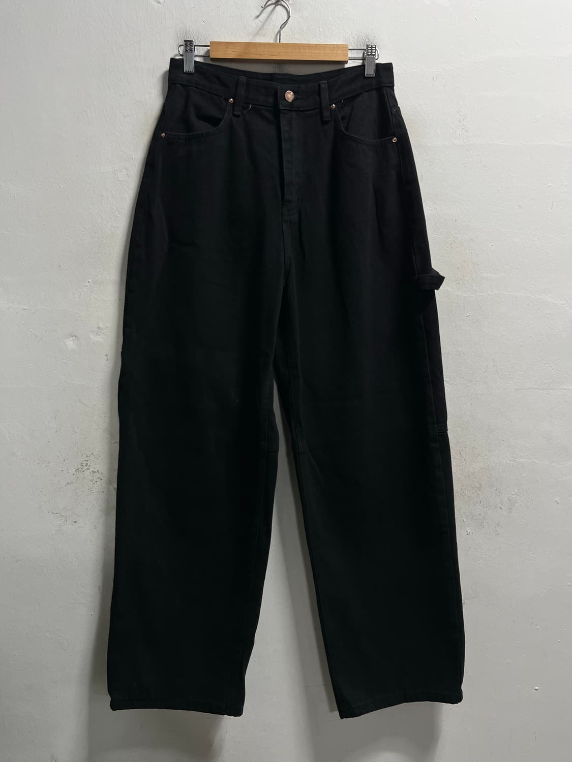 28-30 블랙 와이드 카펜터 워크팬츠 바지 상품이미지1