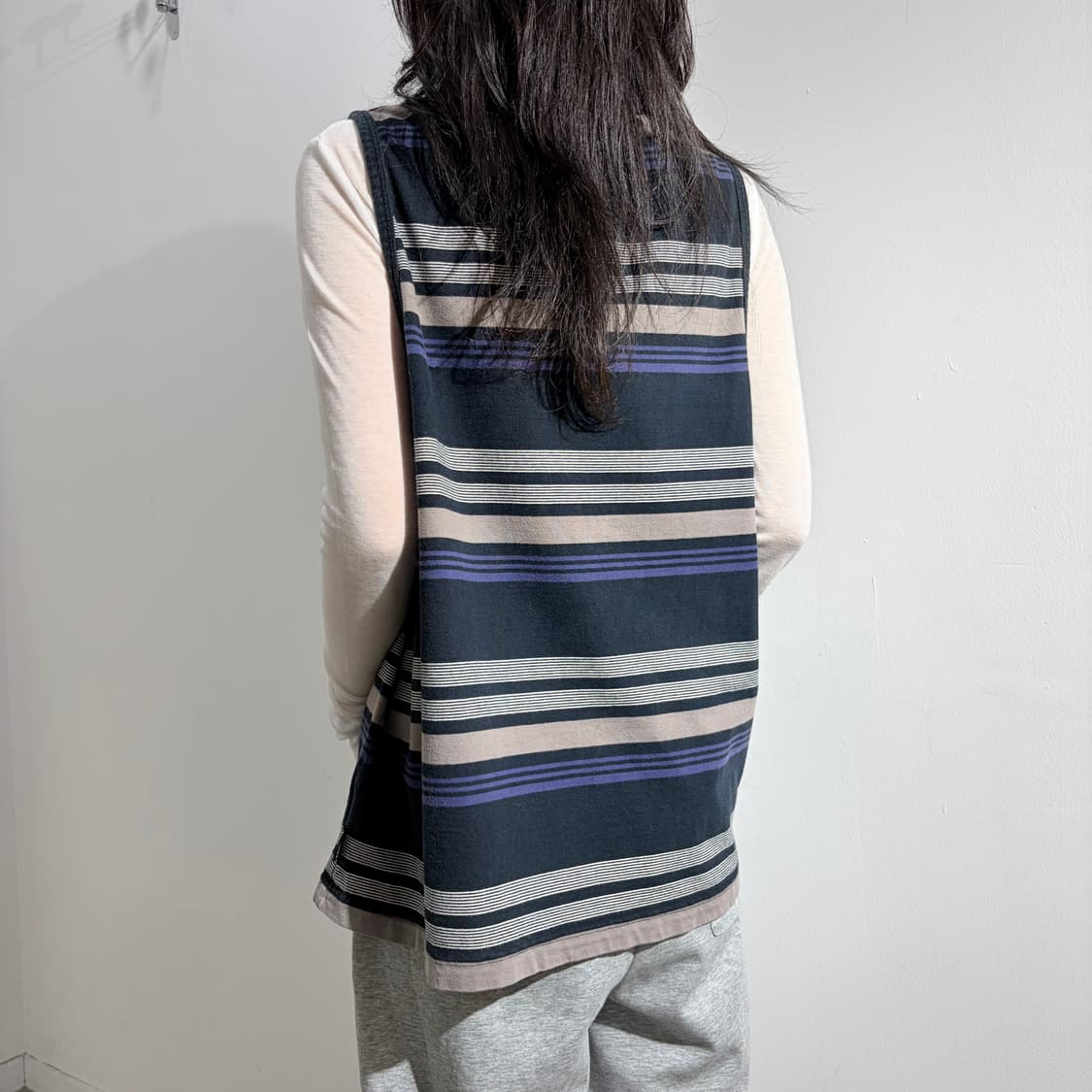 00s Stussy Authentic 스트라이프 나시 슬리브리스 상품이미지4