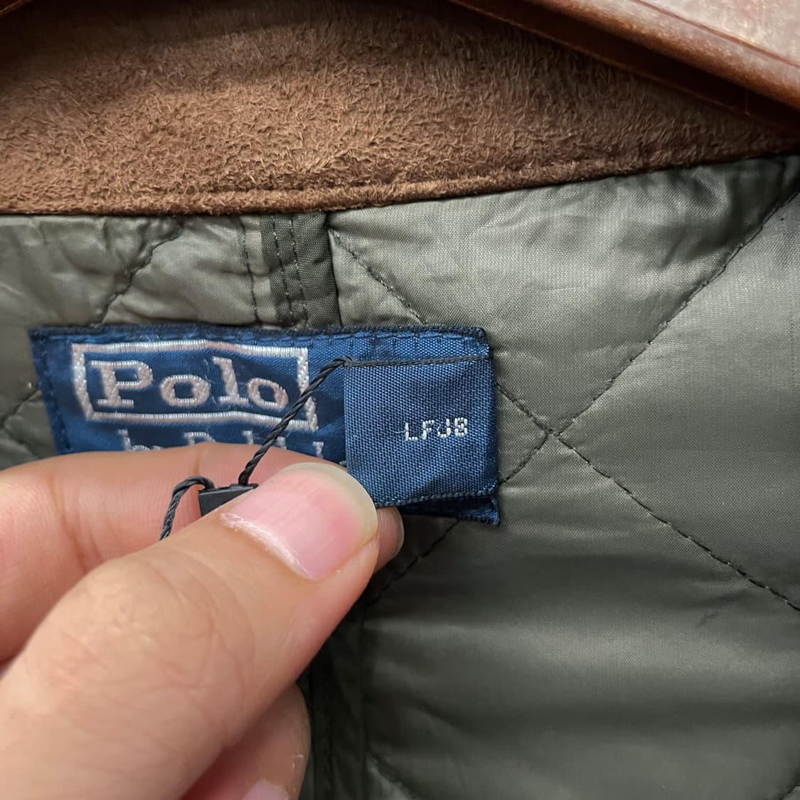 90s 폴로 랄프로렌 버클 넥 스웨이드 엘보 패치 퀼팅 자켓 컨트리 상품이미지9