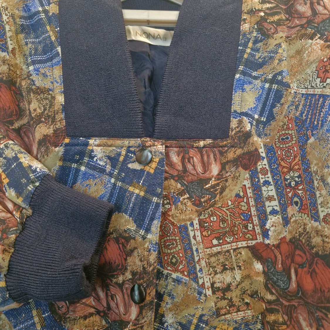 JPN 빈티지 패턴 울 블루종 자켓 상품이미지2