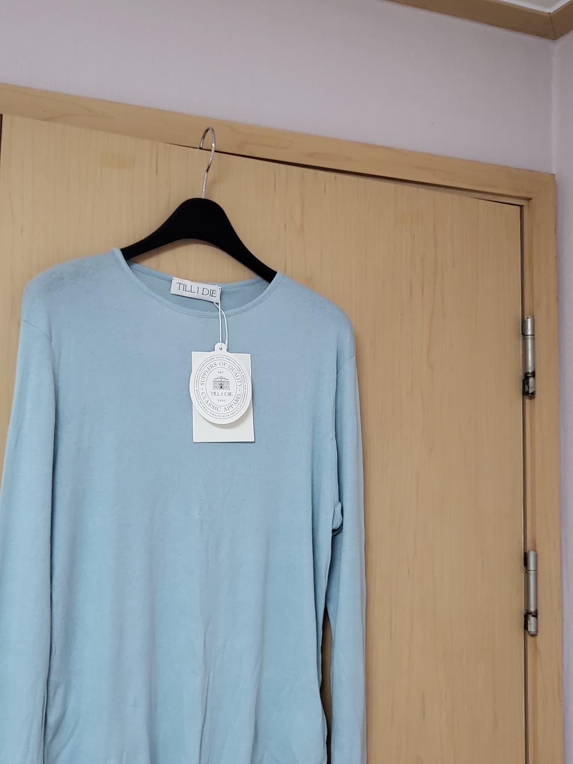 택달린새상품) 틸아이다이 모달 슬림 베이직 티셔츠 스카이블루 상품이미지8