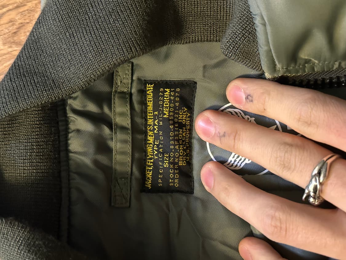 브론슨 MA-1 항공 점퍼 M 올리브 상품이미지5