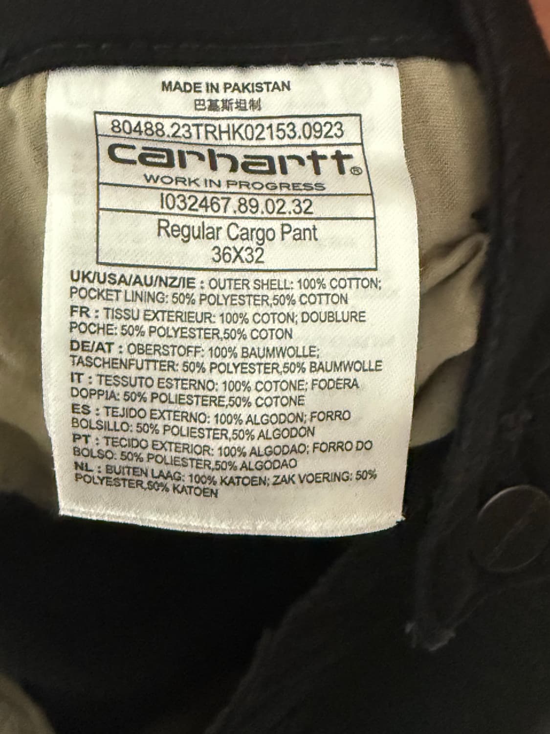칼하트WIP 콜룸비아 립스탑 레귤러 카고 팬츠 36사이즈 상품이미지3