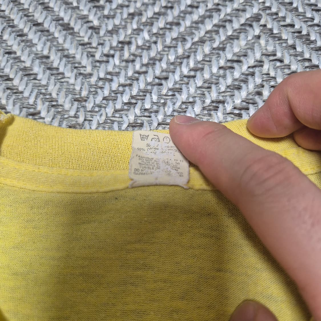 80s "NO PROBLEM" 카툰 프린팅 싱글스티치 티셔츠 (XL) 상품이미지7