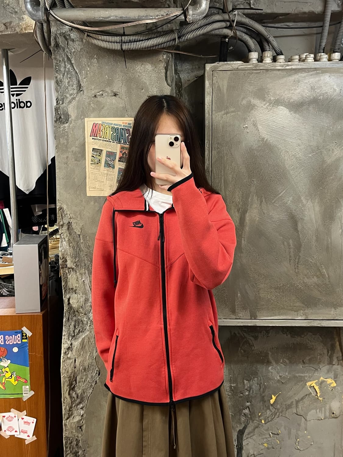 아디다스 후드집업 레드 L #csz968 상품이미지2