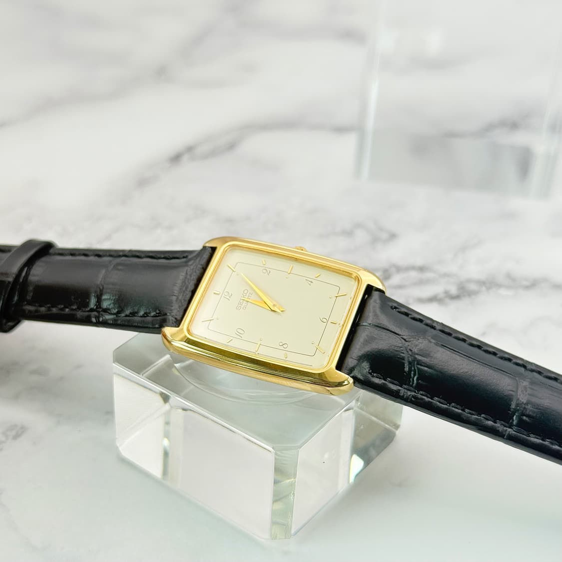 80s90s 빈티지 세이코 클래식 골드 렉탱글 워치 상품이미지8