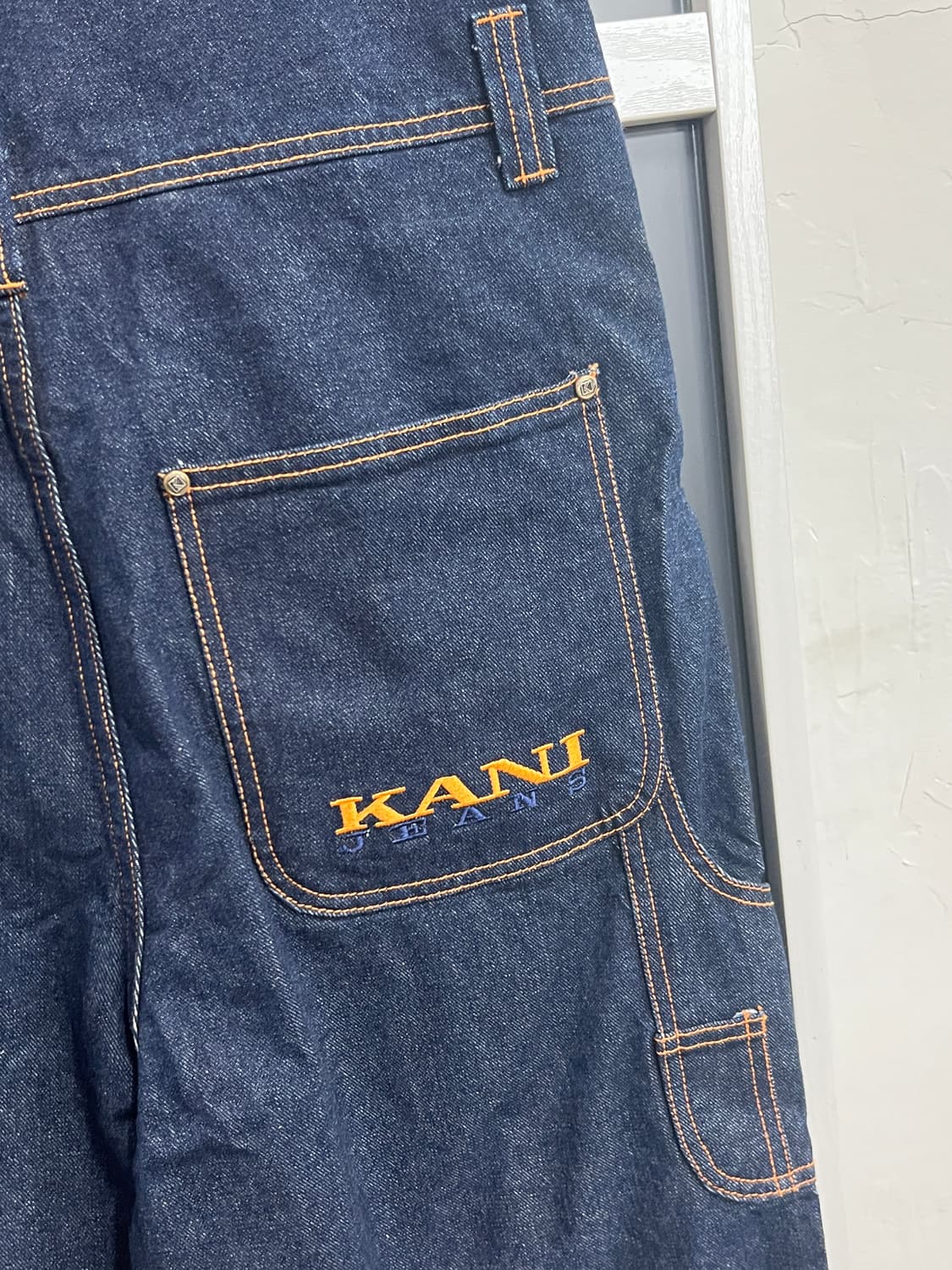 Karl Kani 칼카니 올드스쿨 빈티지 인디고 생지 데님 롤업 멜빵  상품이미지7