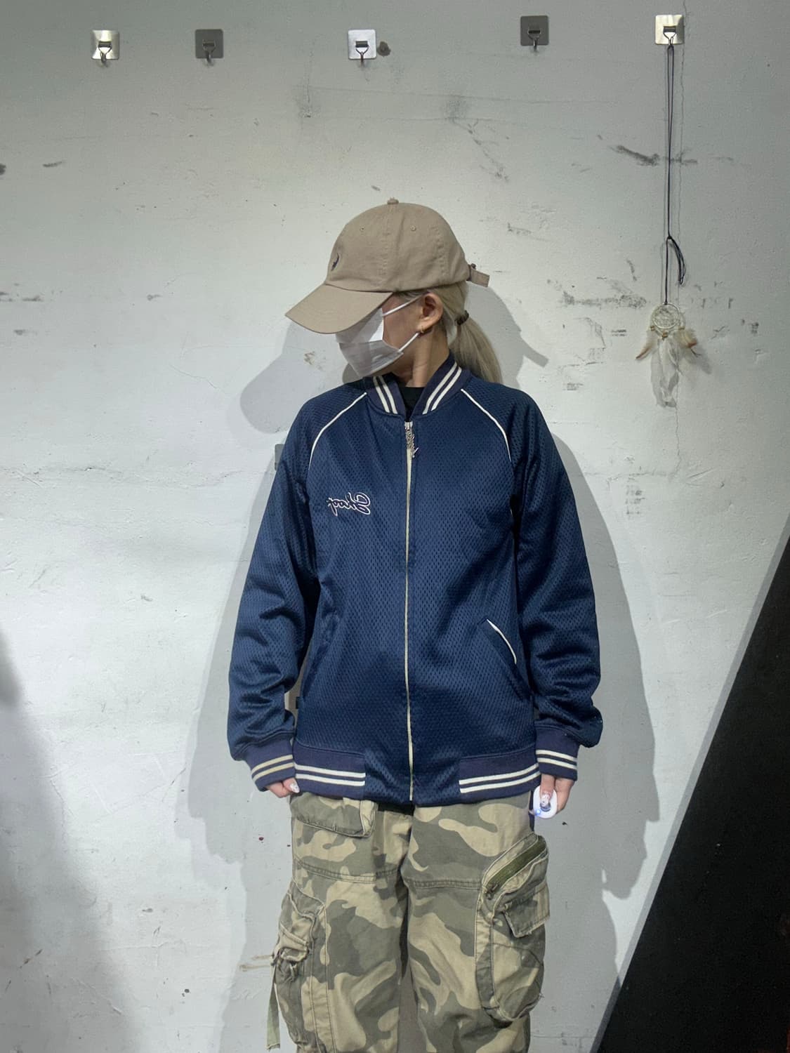 일본 빈티지 네이비 오버핏 트랙탑 져지 상품이미지2