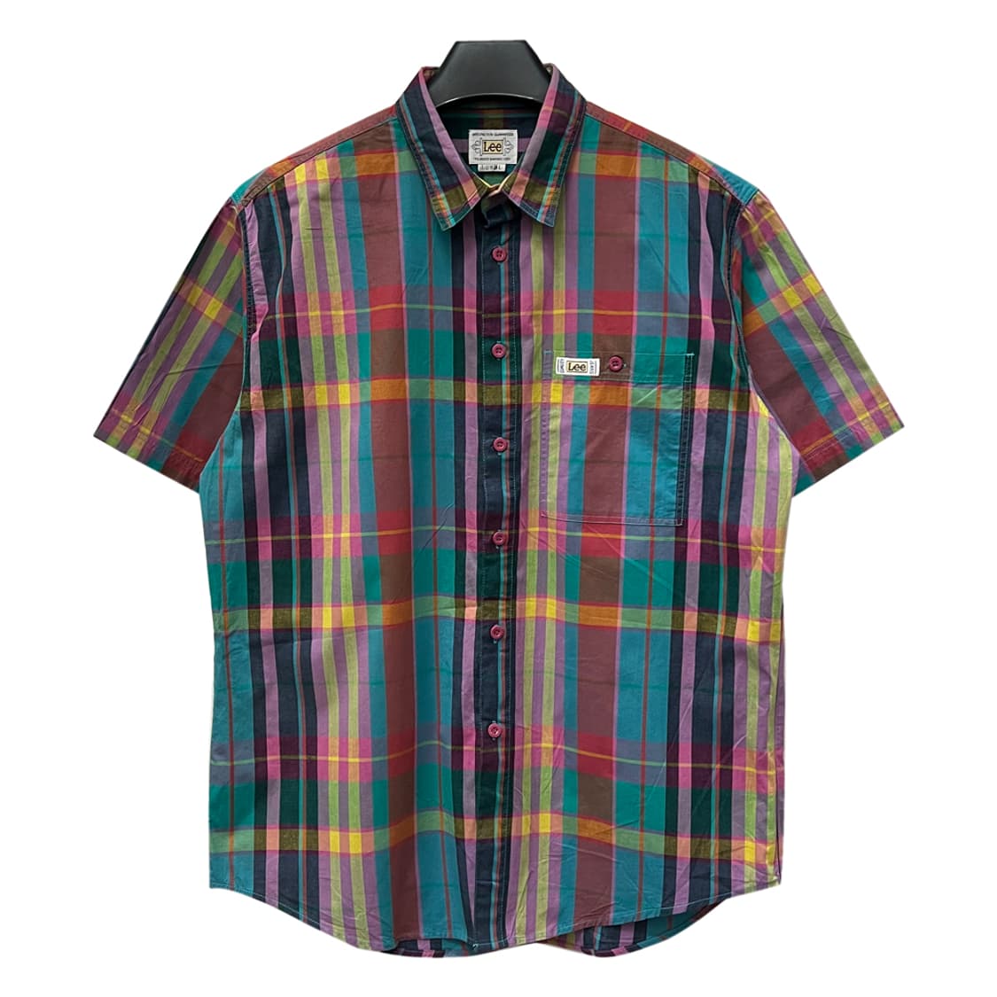 90s Lee 리 쌍방울 멀티컬러 반팔 체크 셔츠 남방 L 상품이미지1
