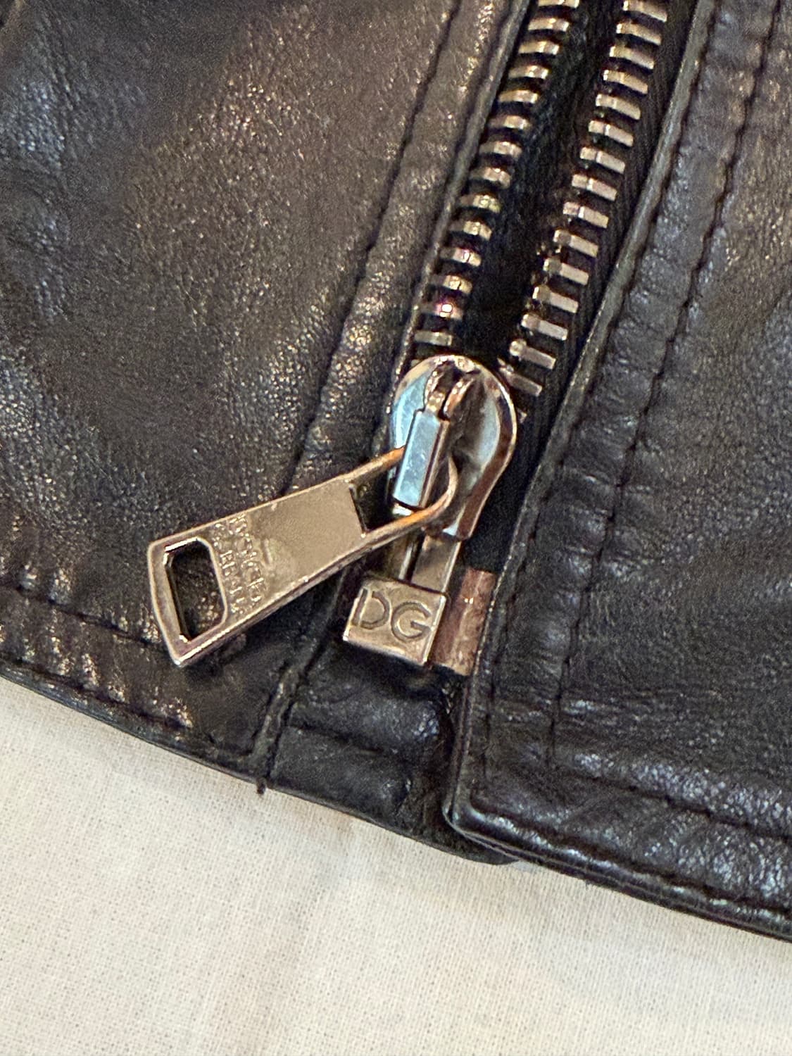 00s 돌체앤가바나 아카이브 램스킨 플레이트 레더자켓 블랙 상품이미지4