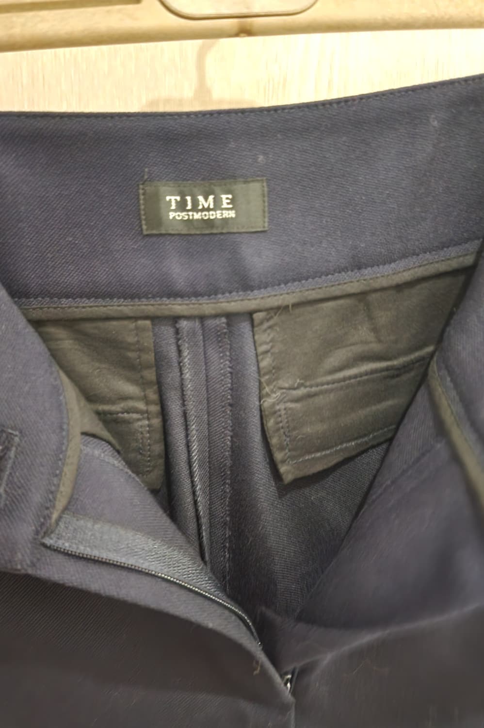 타임 여성 모직 슬랙스 팬츠 61cm 네이비 한섬 상품이미지3