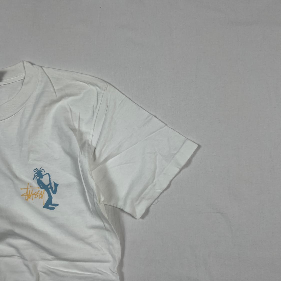 90‘s 스투시 stussy 쉐도우맨 드레드락 색소폰 반팔티 상품이미지5