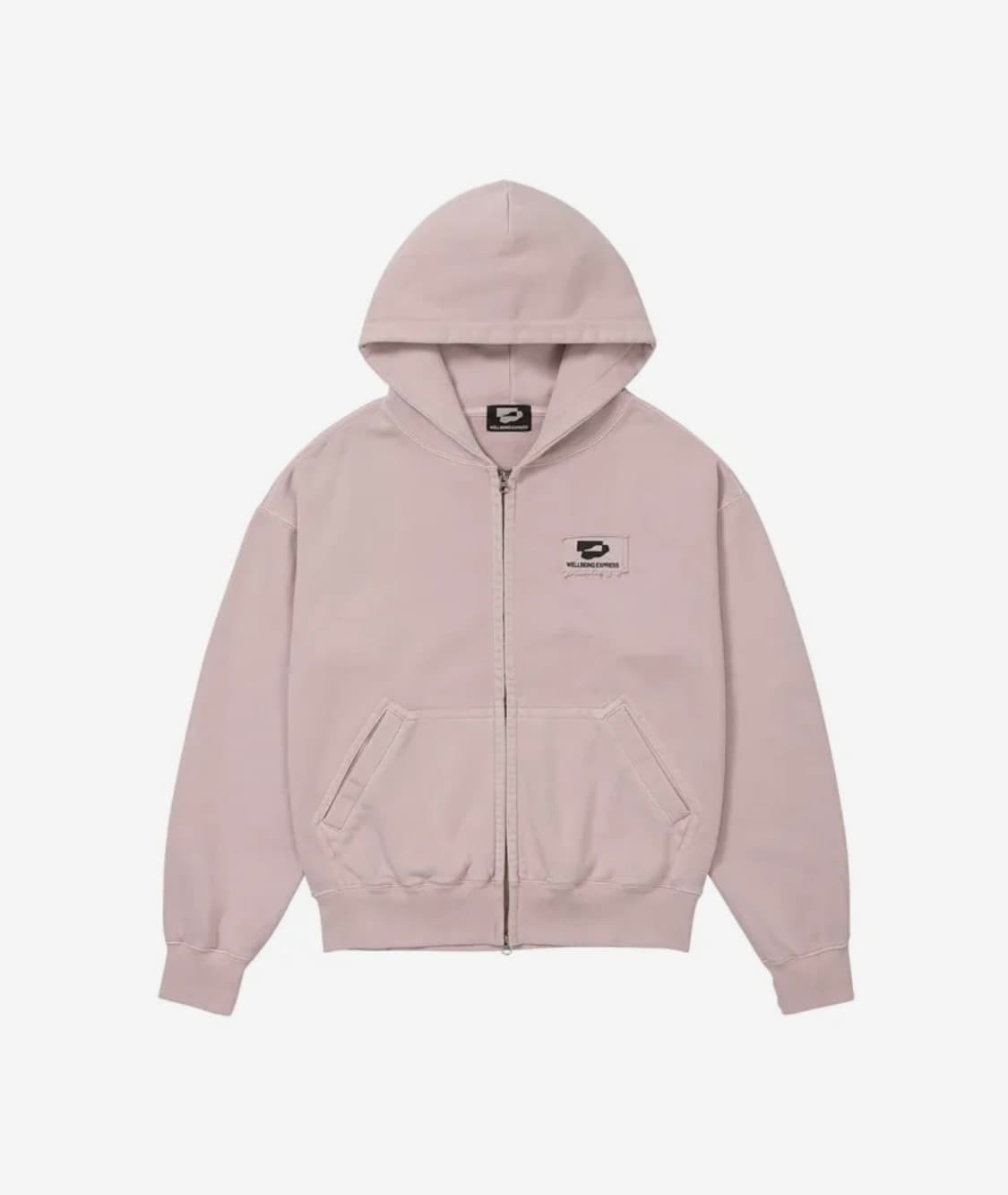 웰빙 익스프레스 로고 패치 후드집업 핑크 m 상품이미지2
