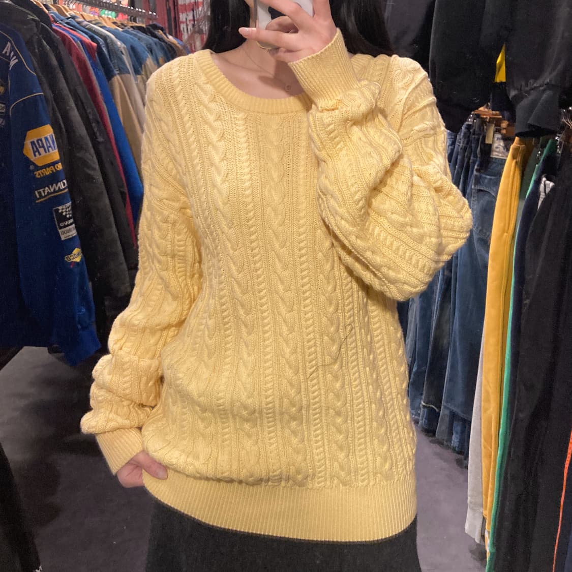 [IM] 브룩스브라더스 루즈핏 케이블 니트 옐로우 상품이미지1