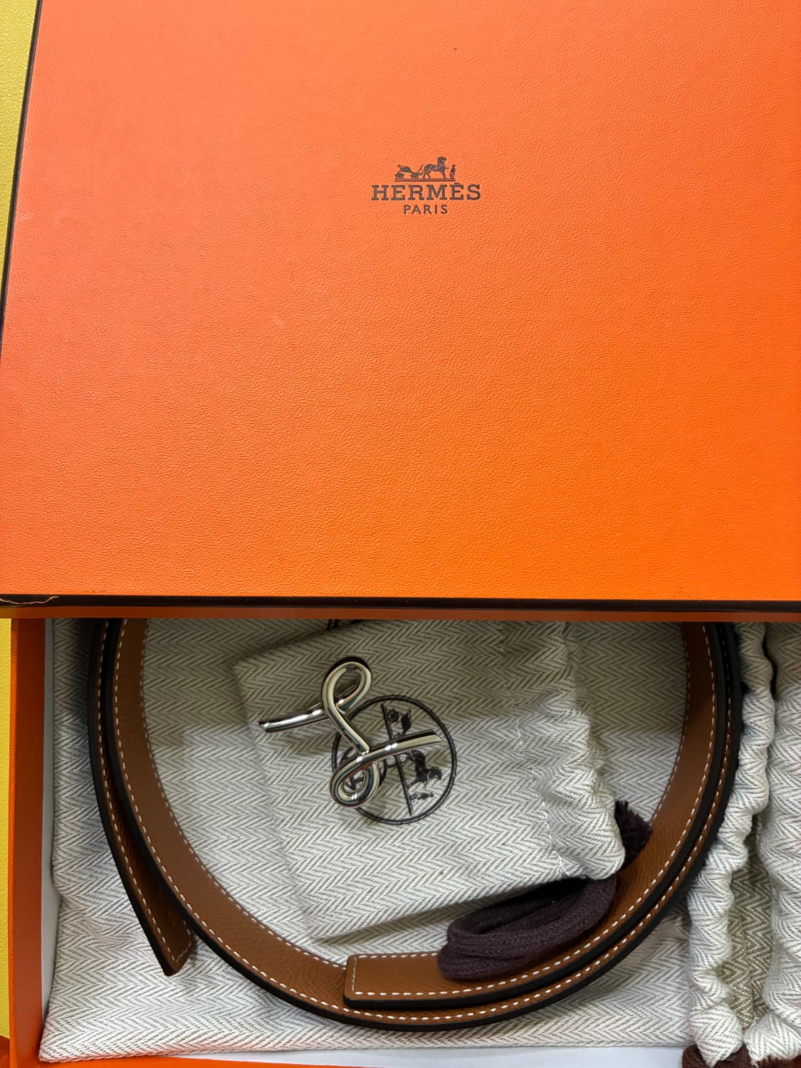 [정품/새상품] 에르메스 빈티지 커시브 H 벨트 (96년산/감정서포함) 상품이미지5