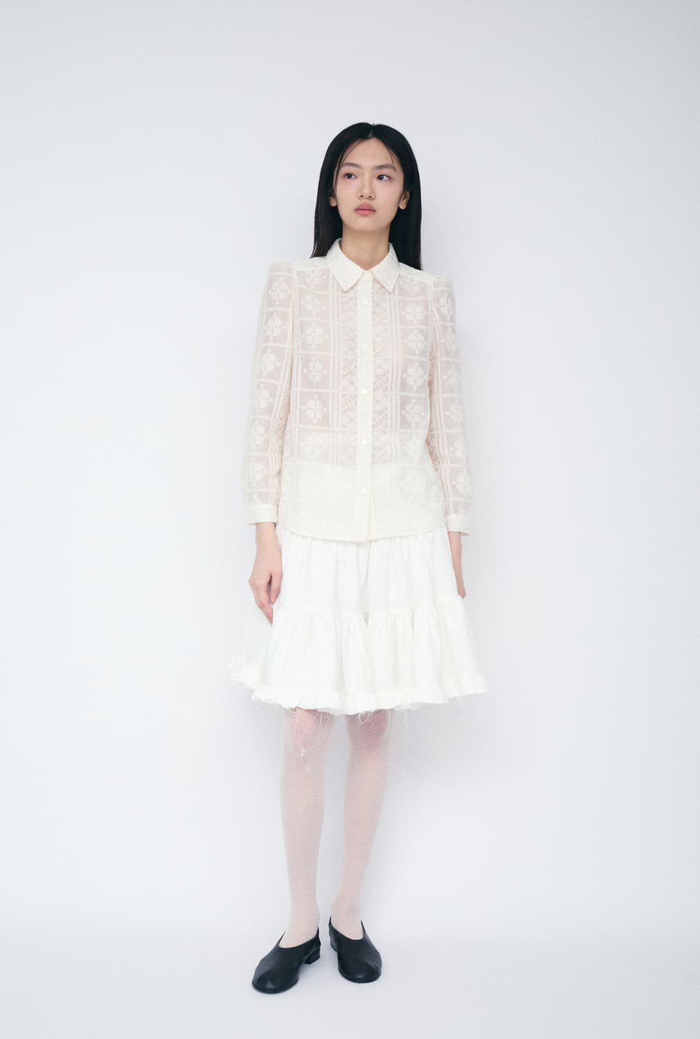 COSMOSS FLORAL BALLERINA SKIRT 코스모스 스커트 상품이미지1