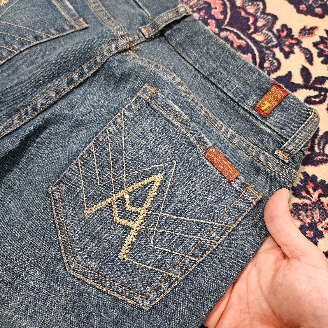 세븐진 포켓 펄 세미 부츠컷 데님 청바지 27 size 상품이미지3