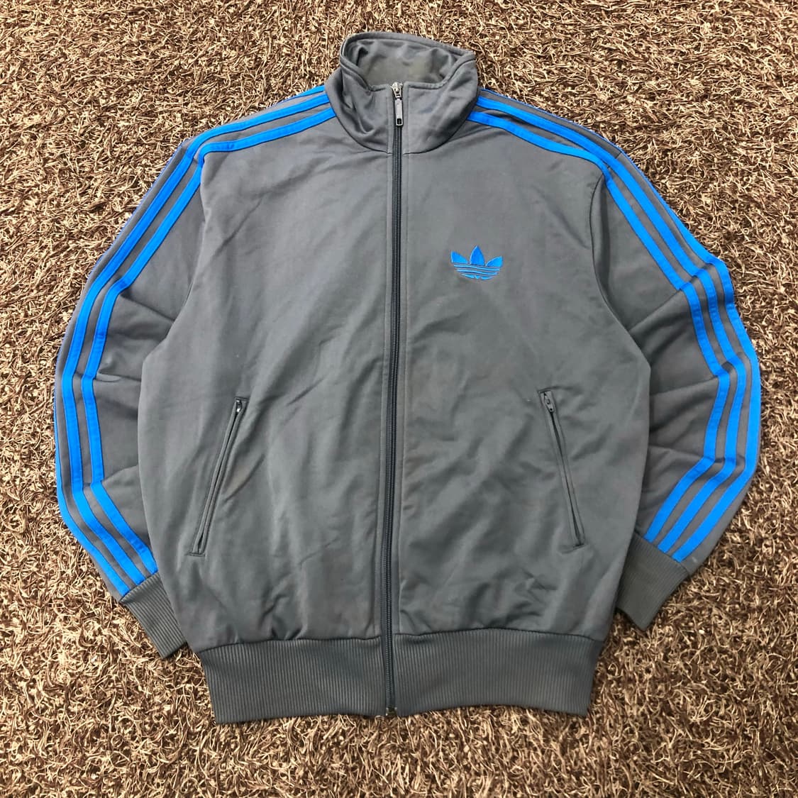 S 아디다스 파이어버드 그레이 블루 져지 트랙 자켓 상품이미지1