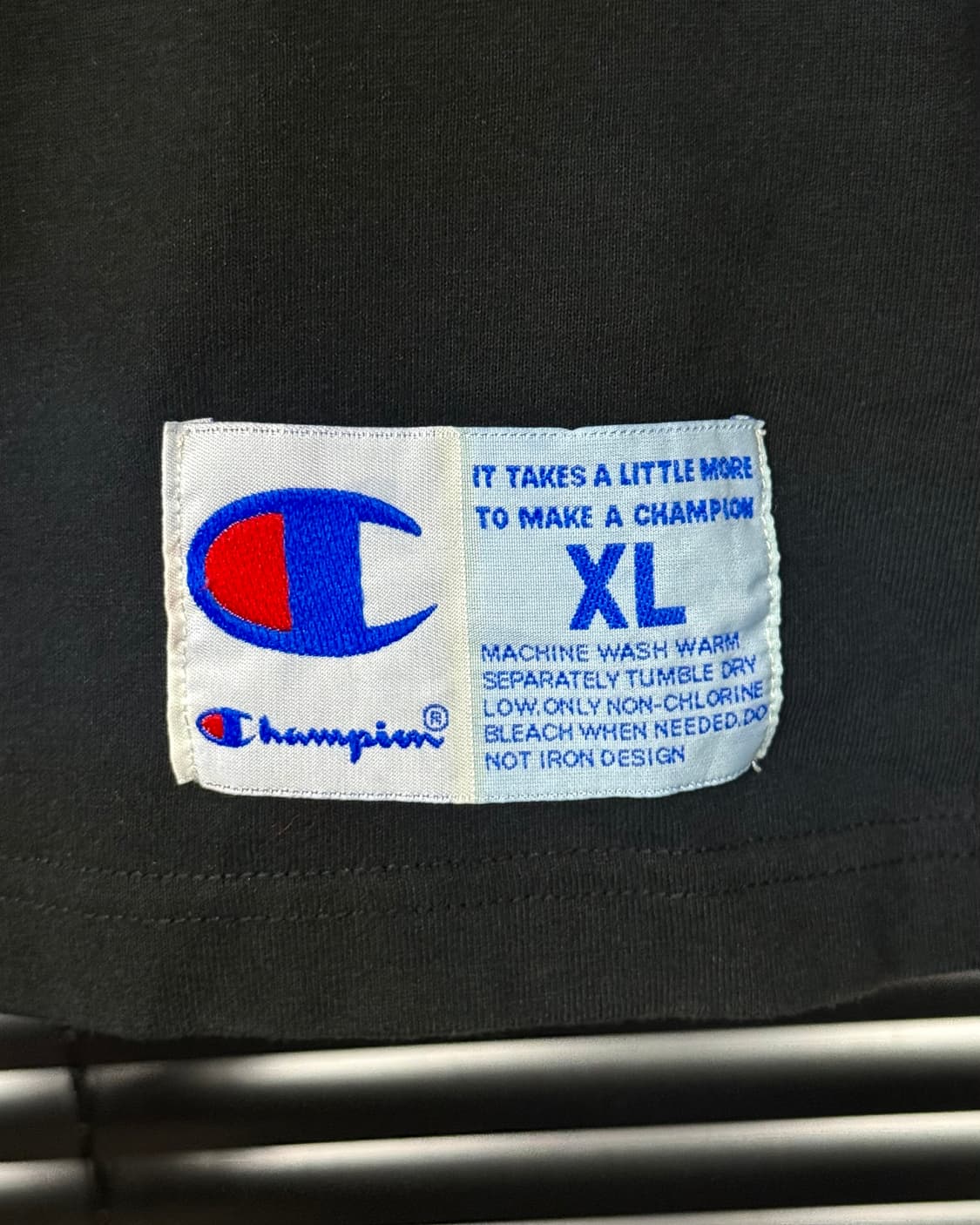 챔피온 빅로고 자수 와펜 블랙 반팔 티셔츠 XL 105 올드스쿨 y2k  상품이미지7