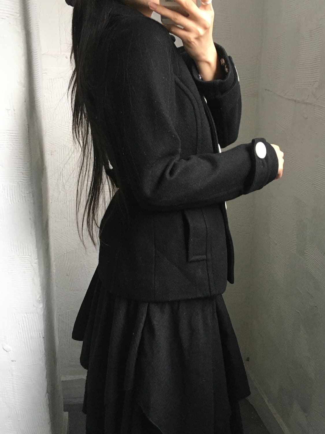 Courreges 꾸레쥬 블랙 더블 피코트  상품이미지3