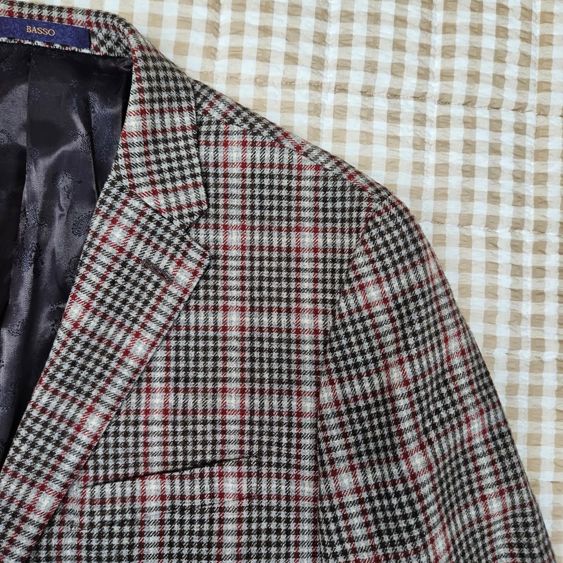 바쏘 울 캐시미어 블레이저 자켓 남자100 상품이미지3