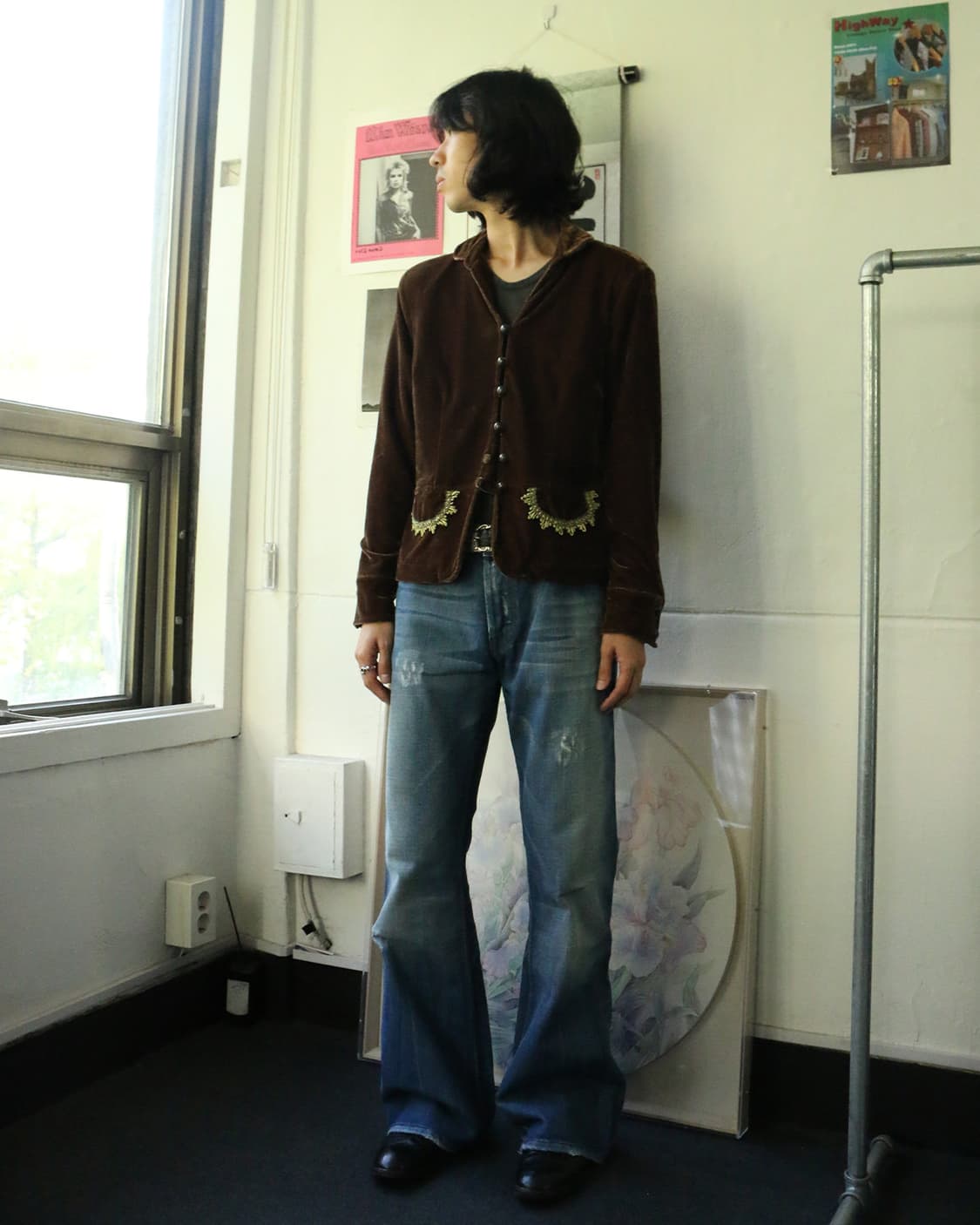 빈티지 브라운 벨벳 블레이저 자켓 상품이미지2