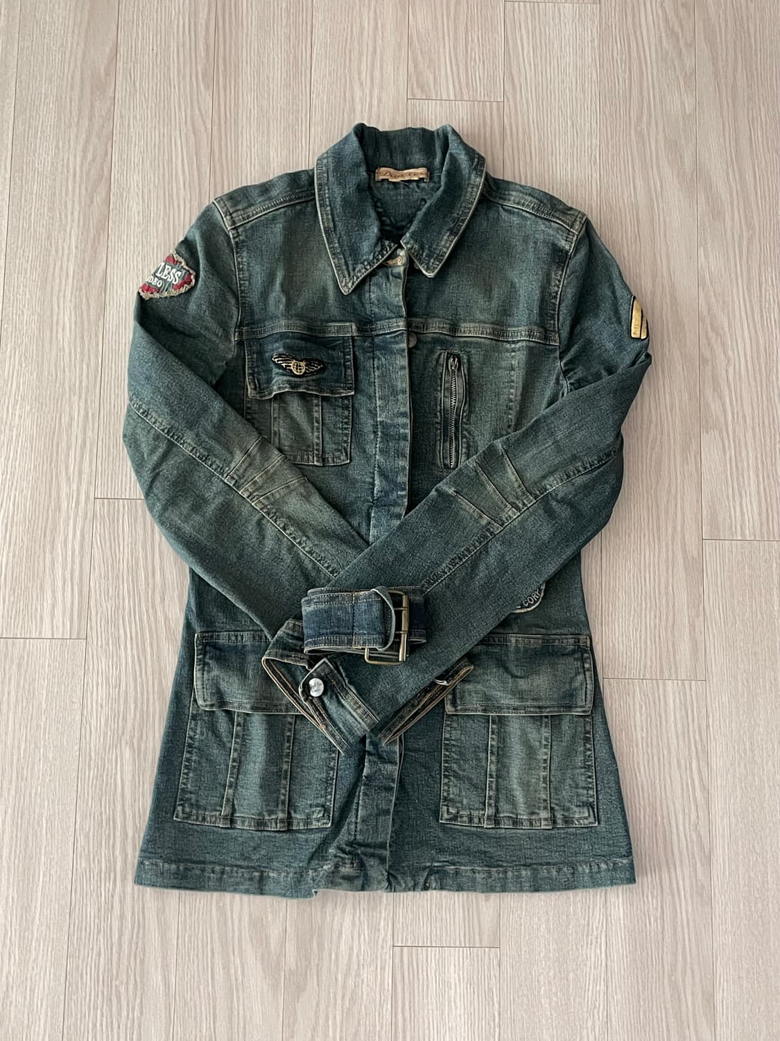 데님 미디 코트 자켓 상품이미지3